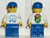 LEGO wc4457 TV Logo Large Pattern on Front, Lego Soccer Logo on Back, Blue Legs, Blue Cap