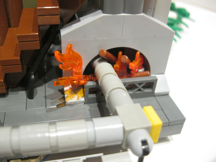 LEGO MOC - Потому что мы можем! - Швейцария 'сухих' туалетов!: труба через которую дым должен выходить через дымоход в камине - но..., чтото не так!
