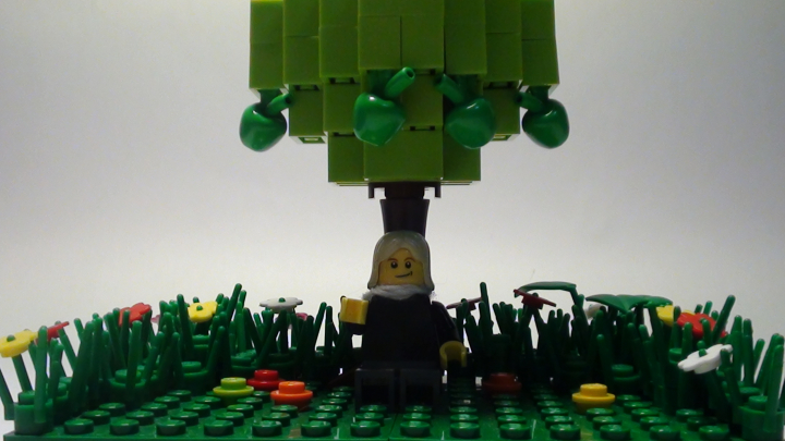 LEGO MOC - Потому что мы можем! - Яблоко Ньютона: Пытался передать не только все, что там происходило, но и сделать работу как можно ярче.