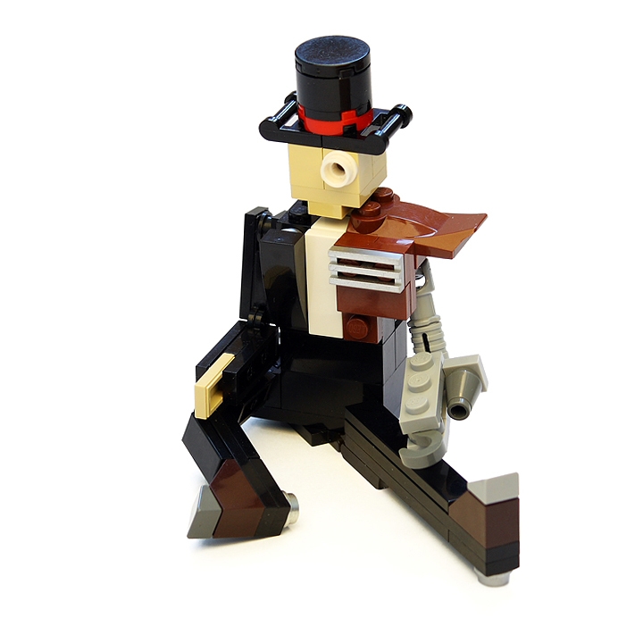 LEGO MOC - Steampunk Machine - Пароцикл Томаса Уатта (миниленд): Сэр Томас Джеймс Уатт в нейзменном цилиндре и с моноклем.<br />
