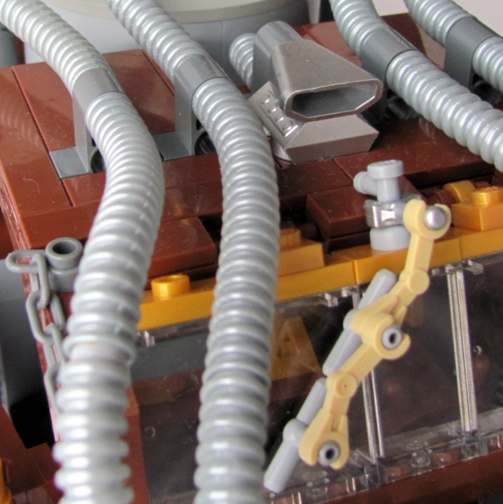 LEGO MOC - Steampunk Machine - Экскалибур: - Щётка для очистки переднего окна от грязи и пыли. Сверху виден воздухозаборник от: