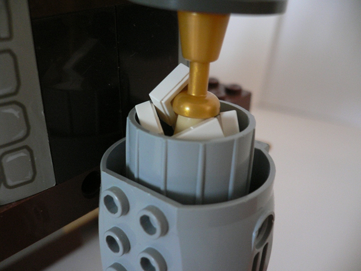 LEGO MOC - Steampunk Machine - Летучий паровой корабль: Пар собственной персоной.<br />
Довольно красиво выглядит, если врящать за рычаг снизу.