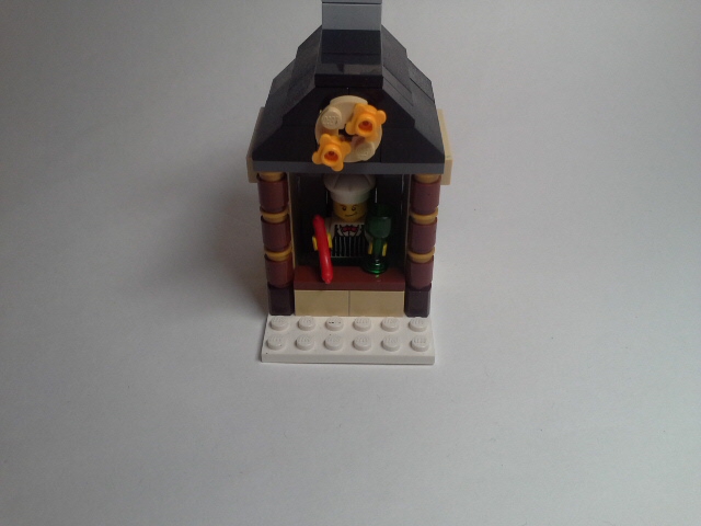 LEGO MOC - Новогодний Кубик 2014 - Мастерская чудес: Ну а это 'мини кафешка' для эльфов/пряников/етти. Эльф повар готовит еду и напитки, а остальные в перерывах между работой могут поесть))