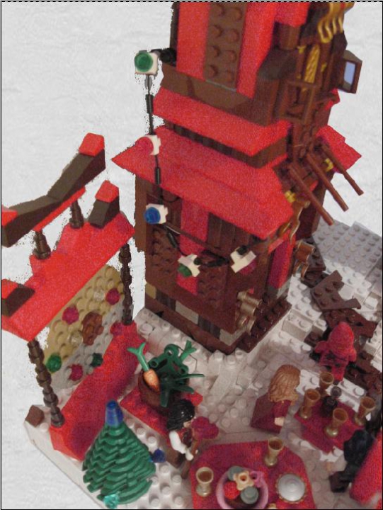 LEGO MOC - Новогодний Кубик 2014 - Монастырь Рубинового Дракона: Празднуют Новый Год они не шумно, у них есть своя пекарня, огороды, и с них на Новогодний стол поступают вкуснейшая выпечка, салаты. 