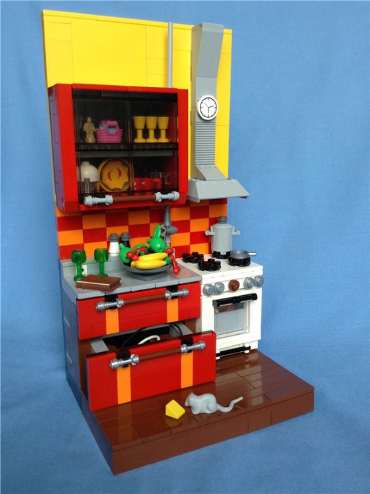 LEGO MOC - 16x16: Technics - Газовая плита 60-х годов: Нижний тоже выдвигается.