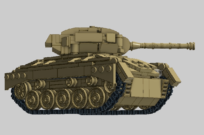 LEGO MOC - Конкурс LDD 'Военная техника XX-го века' - Light Tank M24 'Chaffee': Башня вращается (ну ладно, хоть это получилось сделать)