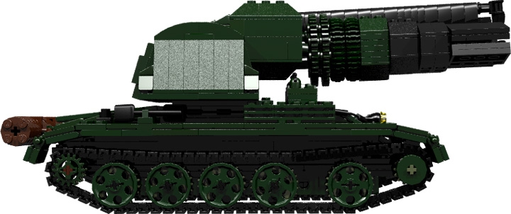 LEGO MOC - Конкурс LDD 'Военная техника XX-го века' - Газодинамический тральщик 'Прогрев-Т': Представляет из себя шасси танка Т-54 с установленным на нём турбореактивным двигателем ВК-1.