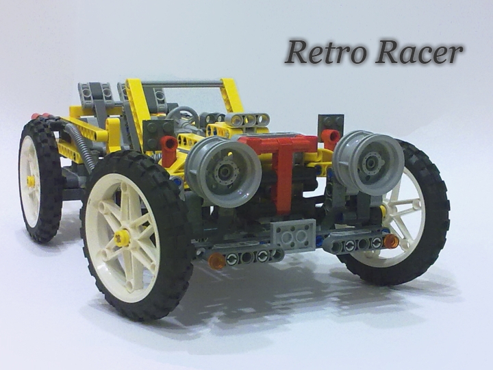 LEGO MOC - Technic-конкурс 'Легковой автомобиль' - Retro Racer: Оригинальное решение радиаторной решётки и головных фар.