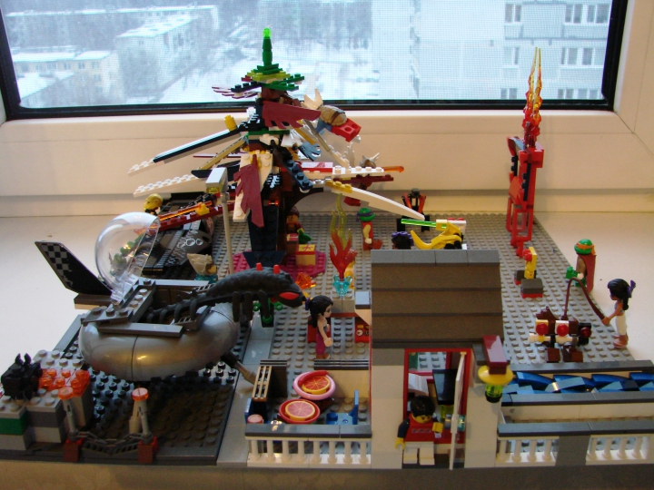 LEGO MOC - Новогодний Кубик 3015 - Вечеринка с инопланетянами: На встречу Нового 3015 года на Землю пригласили инопланетян. 
