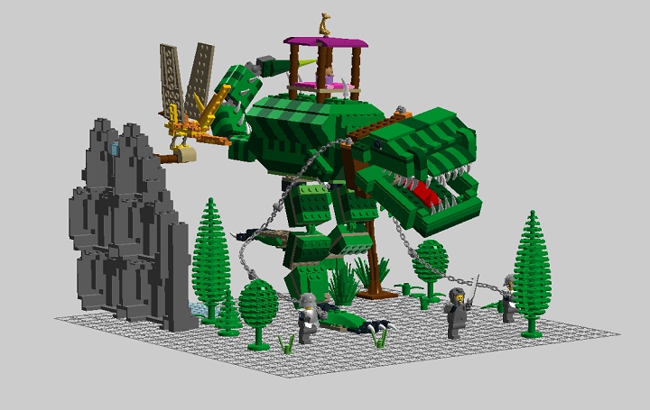 LEGO MOC - Мир Юрского периода - Прогулка с динозаврами: Присмотритесь: кот вам улыбается.