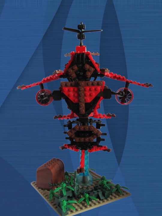 LEGO MOC - Погружение - Подводный робот кладоискатель-торпедоносец MSDN 'Ассемблер': Робот вооружен двумя торпедами 'SQL' в контейнерах, на случай попытки отобрать клад.