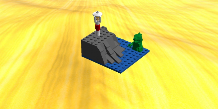 LEGO MOC - Битва Мастеров 'В кубе' - Годзилла атакует!: С другого ракурса.