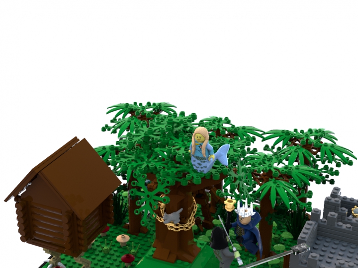 LEGO MOC - Чудеса русских сказок - ...Одну я помню сказку эту.Поведаю теперь я свету... : Русалка на ветвях сидит;