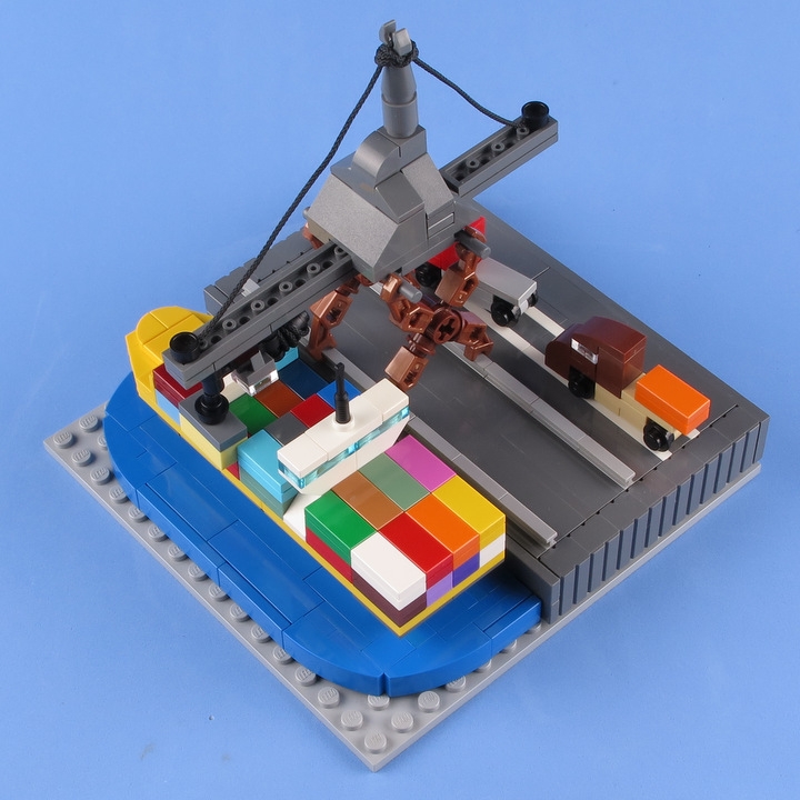 LEGO MOC - 16x16: Микро - МорПорт: Техническое фото 3 (спереди-справа).