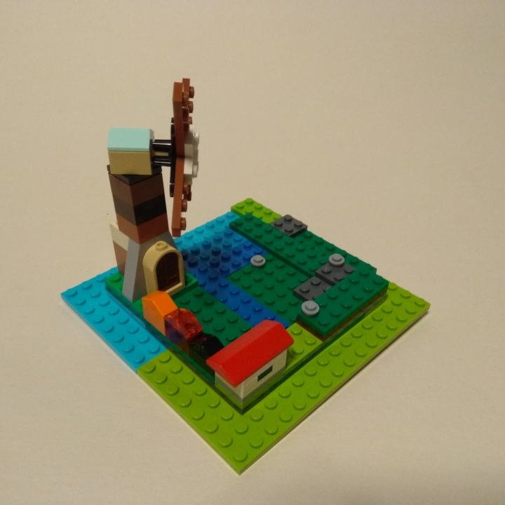LEGO MOC - 16x16: Микро - Мельница у озера.: Вид с берега.