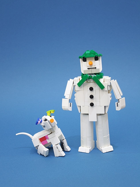 LEGO MOC - Новогодний Кубик 2020 - The snowman and the snowdog.