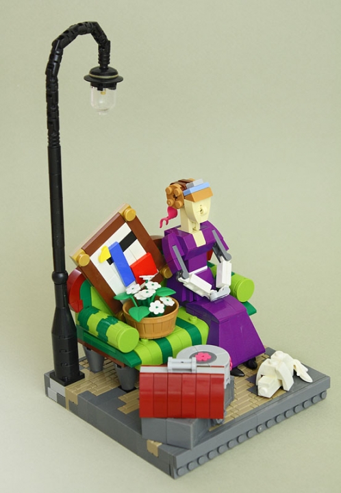 LEGO MOC - LEGO-конкурс 16x16: 'Иллюстрация' - Дама сдавала в багаж