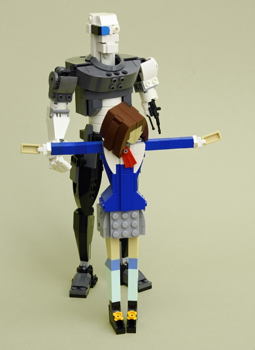LEGO MOC - LEGO-конкурс 16x16: 'Киберпанк' - Телохранитель: Принцесса раскинула руки и загородила собой киборга