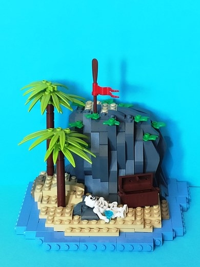 LEGO MOC - LEGO-конкурс 24x24: 'Пираты' - Последний  аквамарин: Вот он, необитаемый остров посреди океана. 