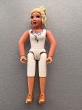 LEGO Belvfem79 Belville Female - White Top with Purple Flower Neckline, Light Yellow Hair (7586)