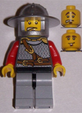 LEGO cas496 Kingdoms - Lion Knight Scale Mail with Chest Strap and Belt, Helmet with Broad Brim, Eyebrows and Goatee