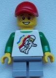 LEGO cty0577 Classic Space Minifigure Floating Pattern, Light Bluish Gray Short Legs, Red Cap with Hole
