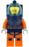 LEGO cty1164 Deep Sea Diver - Male, Dark Blue Helmet, Lopsided Grin