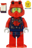 LEGO cty1165 Scuba Diver - Female, Open Mouth, Red Helmet, White Airtanks, Red Flippers