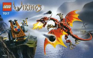 Bricker LEGO 7017 Viking Catapult versus the Nidhogg Dragon